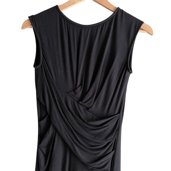 Kut from the Kloth Mollee Draped Knit Jersey Sheath Dress in Black, Size 0 - Picture 3 of 10